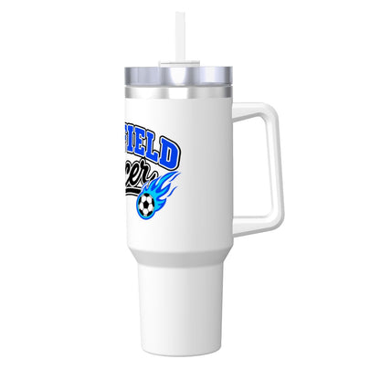 Brimfield Soccer Travel Mug with Handle and Straw (40oz)
