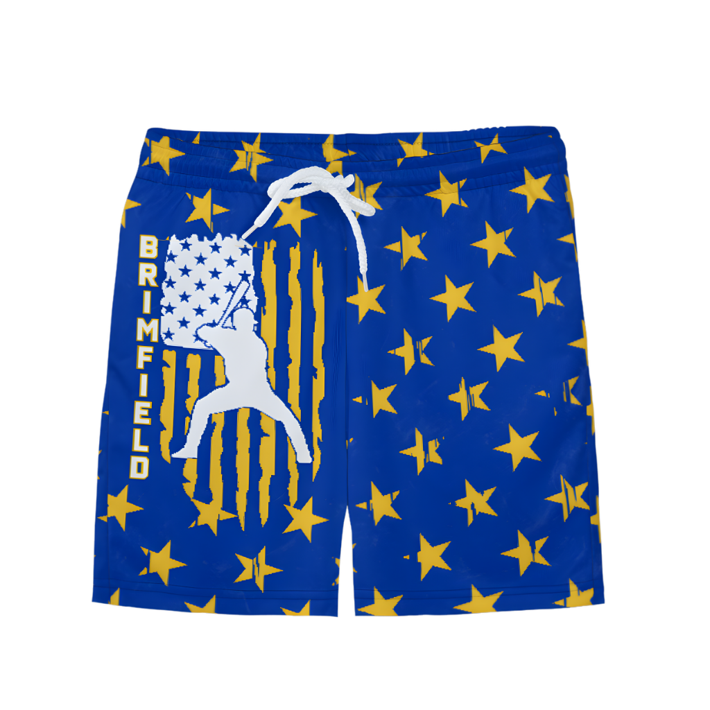 Youth Brimfield Beasts Blue Flag Mesh Shorts