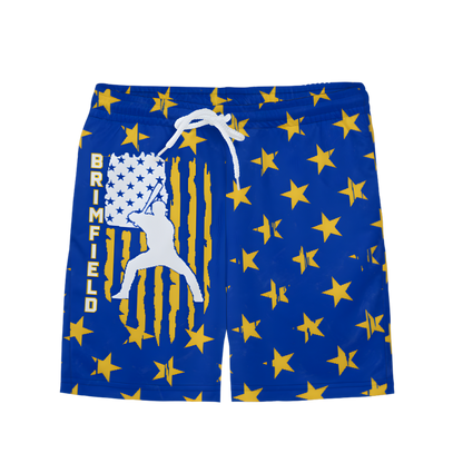 Youth Brimfield Beasts Blue Flag Mesh Shorts
