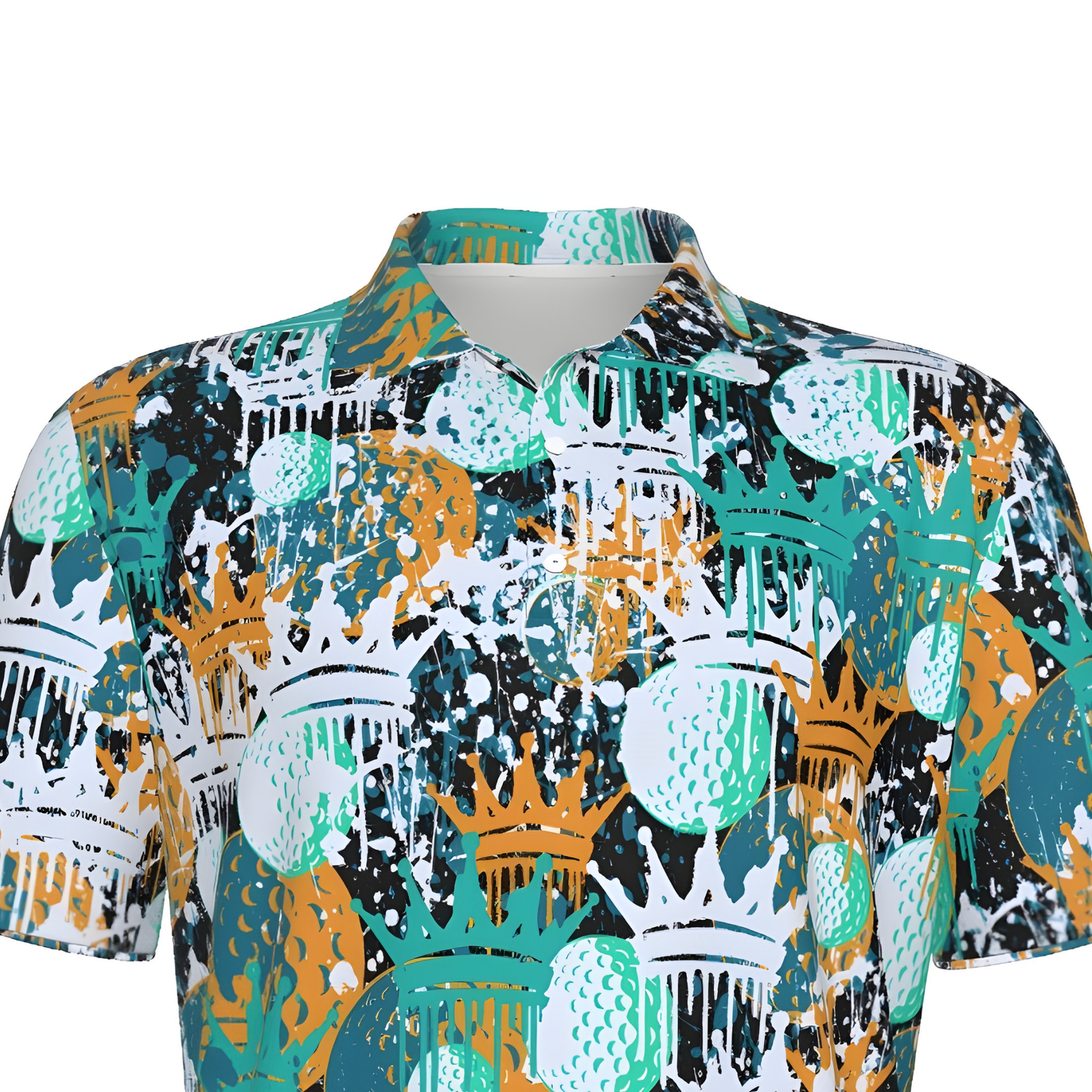 Men's UV Protection Polo Shirt, Graffiti Crown Drip