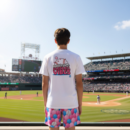 Teen and Adult Baseball Bubblegum Mesh Shorts