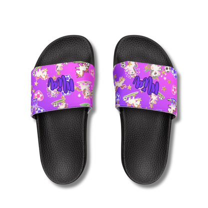 Personalized Kids Unicorn Sandals, , Removable Strap Youth Soccer Slide Sandals
