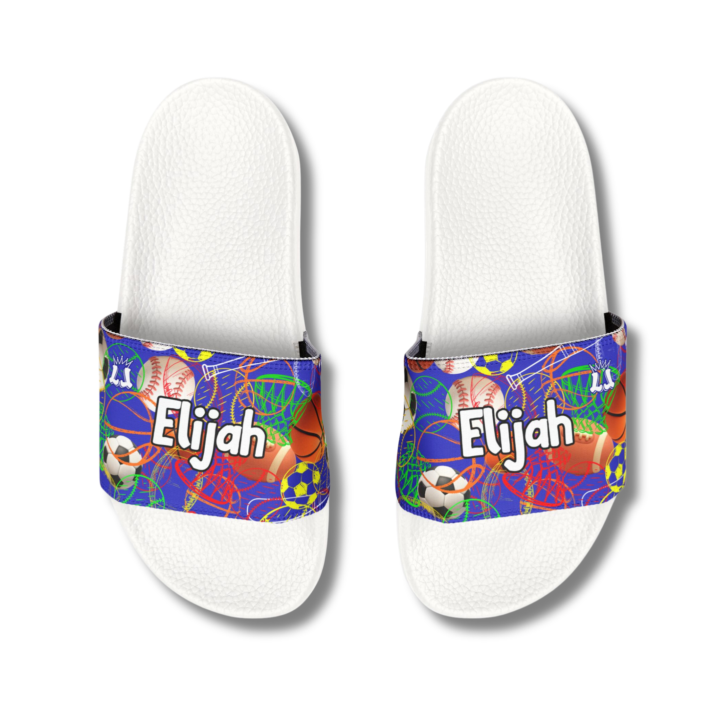 Personalized Youth Sports Sandals, Removable Strap All Sports Kids Slides
