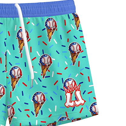 Kids American Ice Cream Baseball Mesh Shorts