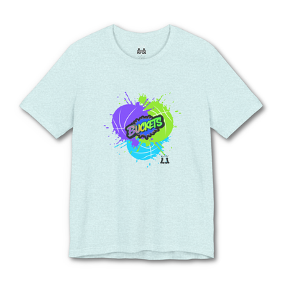 Adult Unisex Basketball T-Shirt: Buckets, Paint Splash Print
