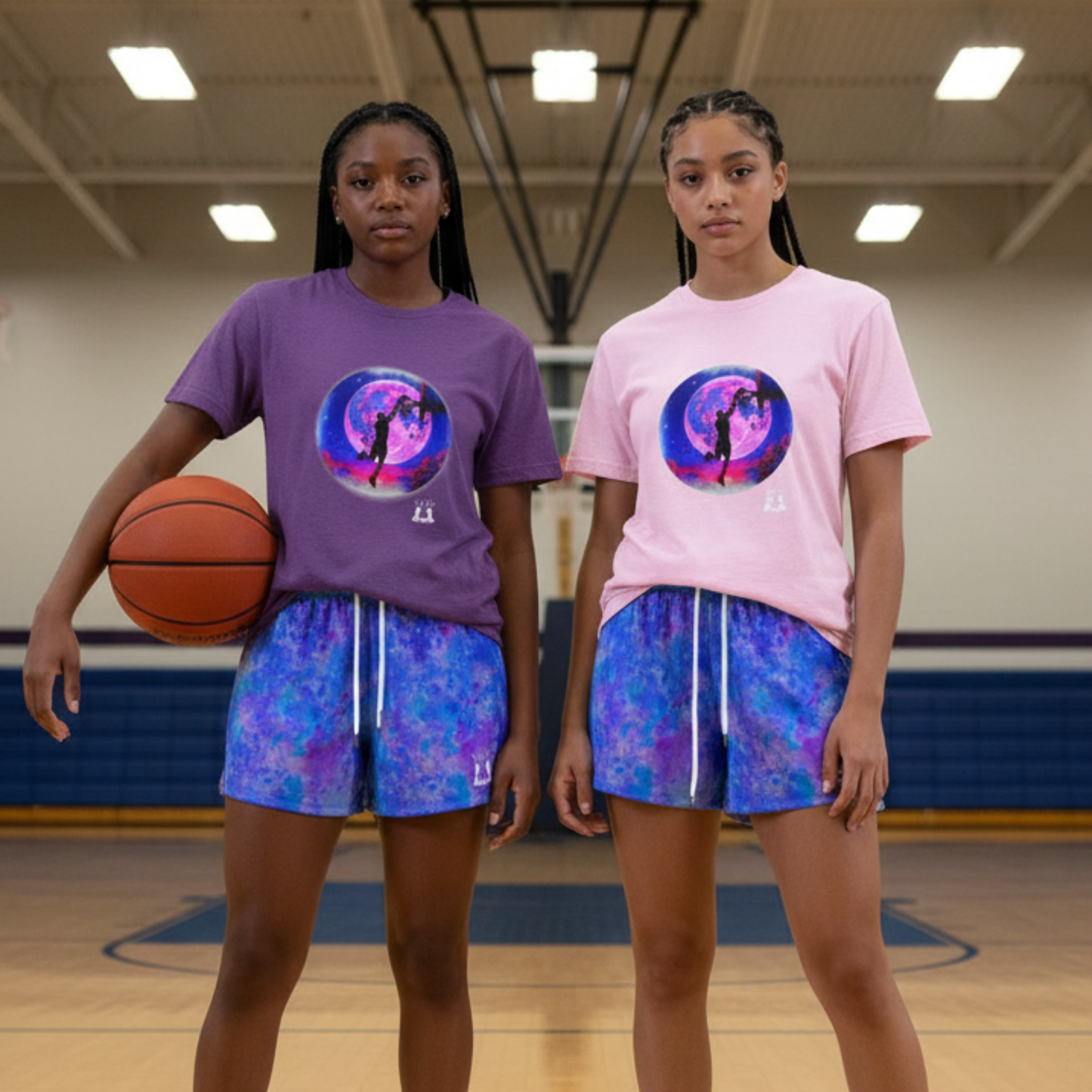 Adult Unisex Basketball T-Shirt: Over the Moon