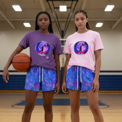 Adult Unisex Basketball T-Shirt: Over the Moon