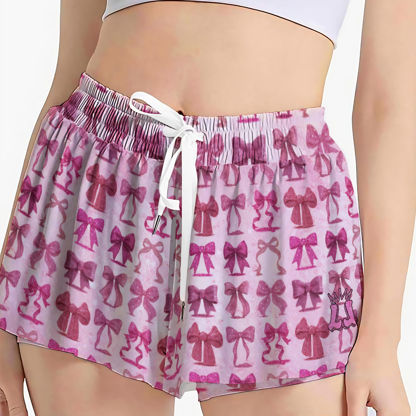 Women's Coquette Pink Bow Design Butterfly Shorts