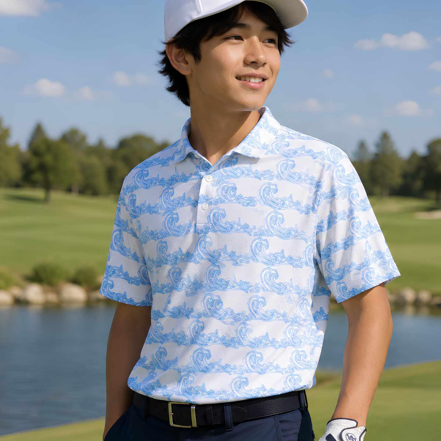 Ride the Wave Youth/Teen UV Protection Golf Polo Shirt