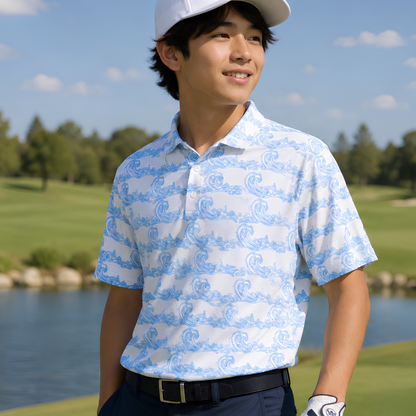 Ride the Wave Youth/Teen UV Protection Golf Polo Shirt