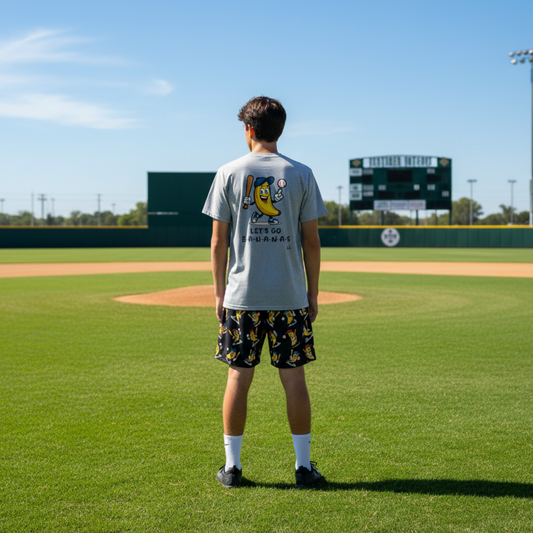Adult Unisex Baseball Goes Bananas T-Shirt: Funny Graphic Tee