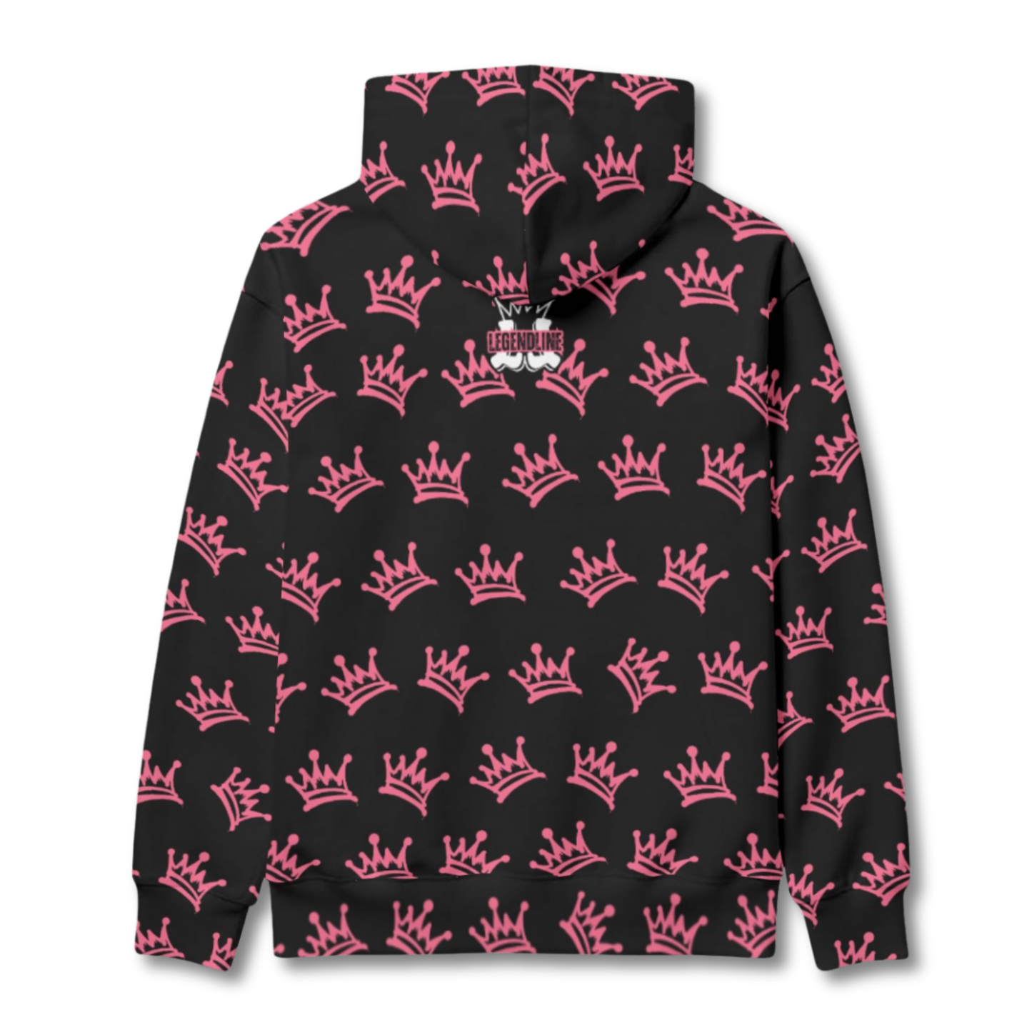 Pink Tilted Crowns Warm Fleece Lined Unisex Hoodie