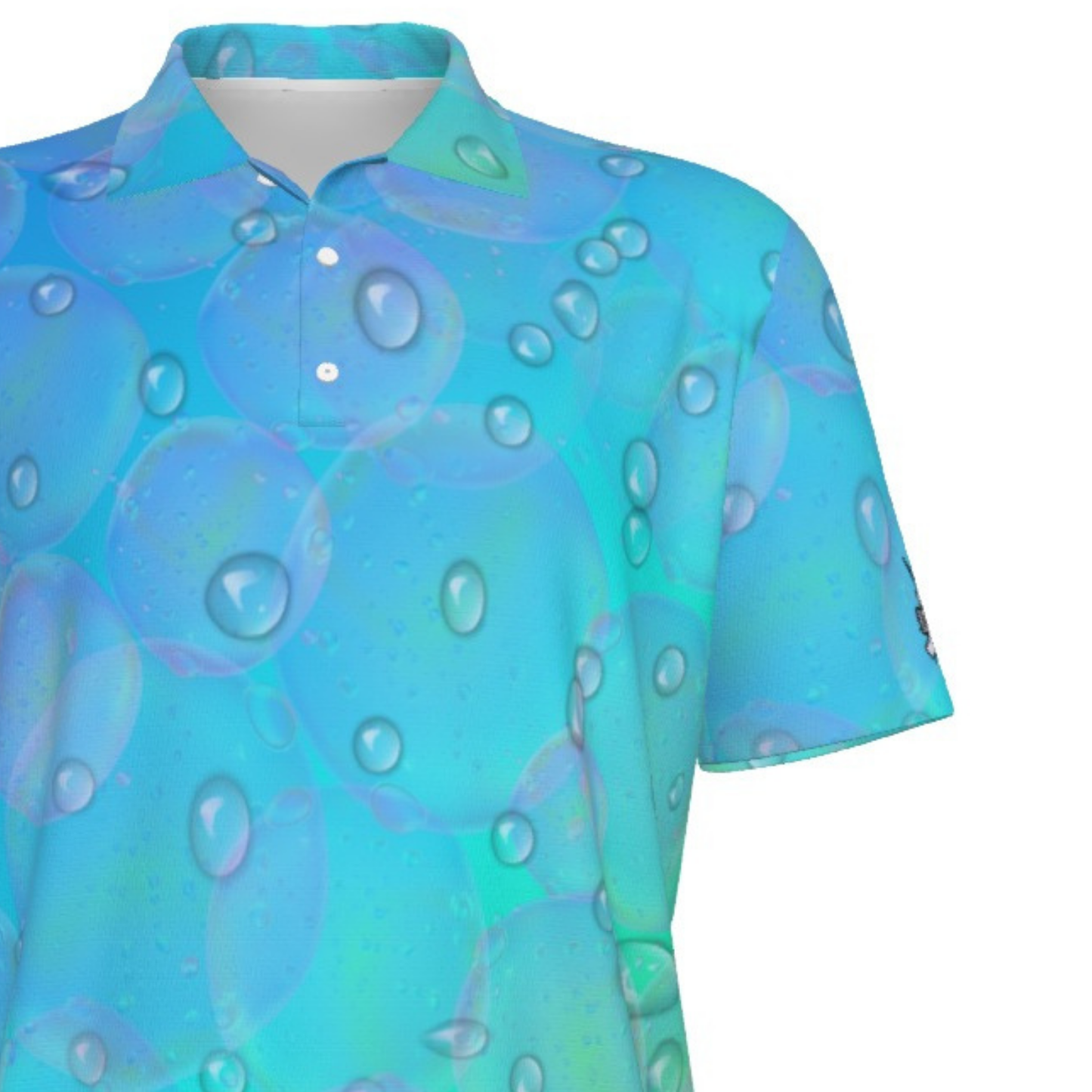 Men's UV Protection Polo Shirt, Gradient Raindrop Design