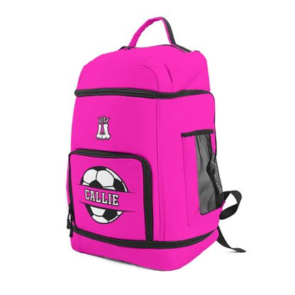 Personalized Soccer Sports Bag, Bright Pink