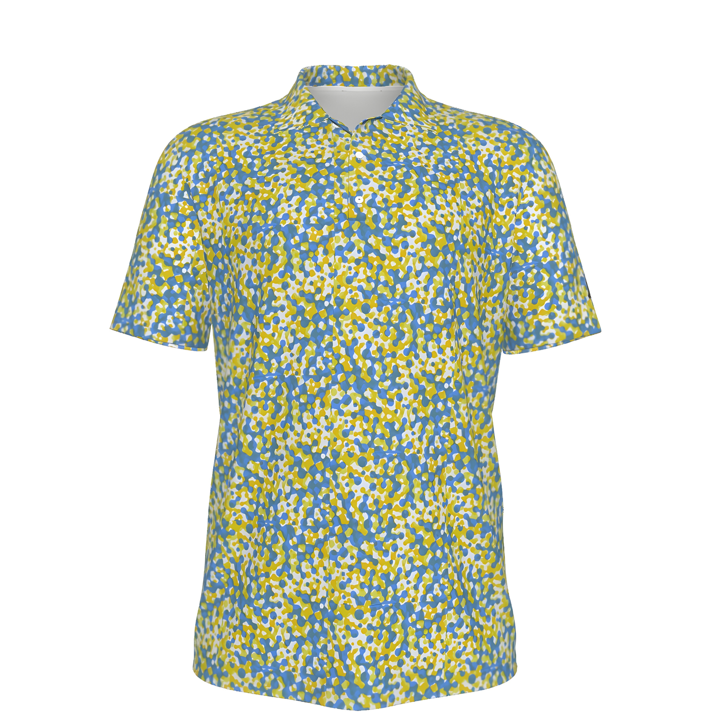 Men's Yellow and Blue UV Protection Polo Shirt