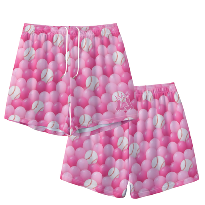 Teen and Adult Baseball and Bubbles Mesh Shorts
