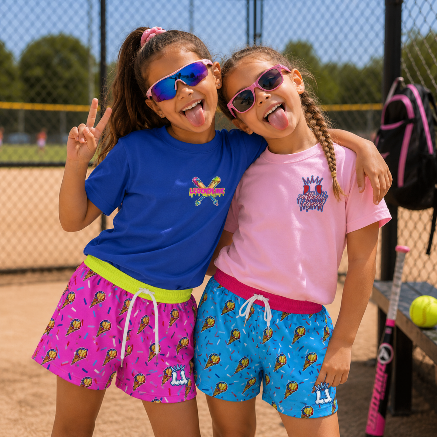 Youth Softball Ice Cream Drip T-Shirt