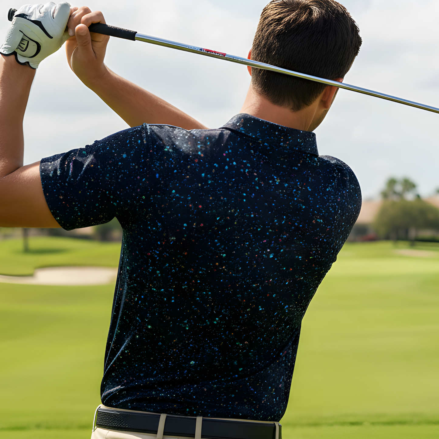 Starry Night, All-Over Print Men's UV Protection POLO Shirt