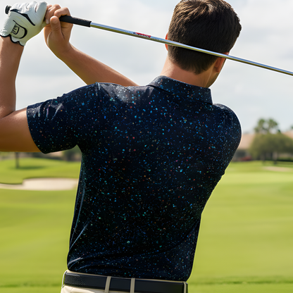Starry Night, All-Over Print Men's UV Protection POLO Shirt