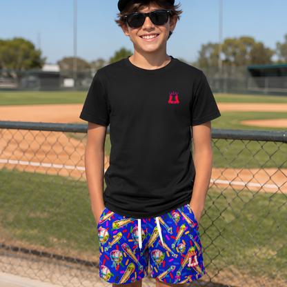 Youth Baseball Mesh Shorts, Ice Cream Drip Blue Edition