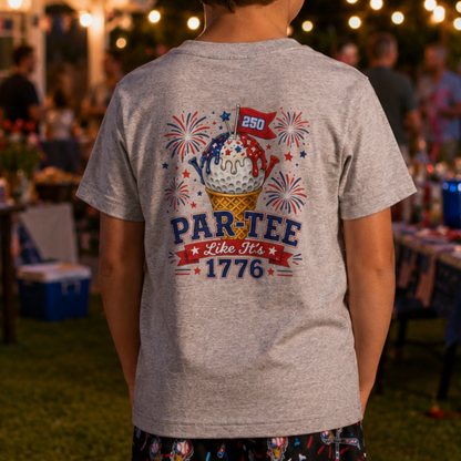 Kids Patriotic Golf T-Shirt Par-Tee Like It's 1776