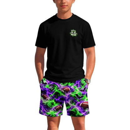 Youth Football Halloween Mesh Shorts and T-Shirt Set, Zombie Theme