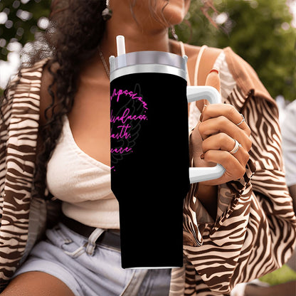 'Wings of Faith' Travel Coffee Mug with Handle and Straw (40oz)