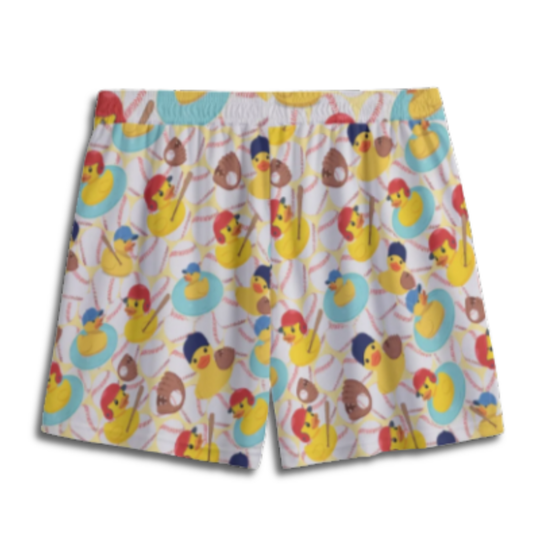 All-Over Print Adult Baseball Shorts, Ducks on the Pond