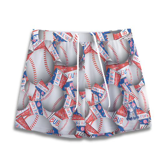 Adult Baseball and Bubble Gum Mesh Shorts