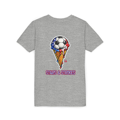 Kids Summer Patriotic Soccer T-Shirt Stars & Strikes