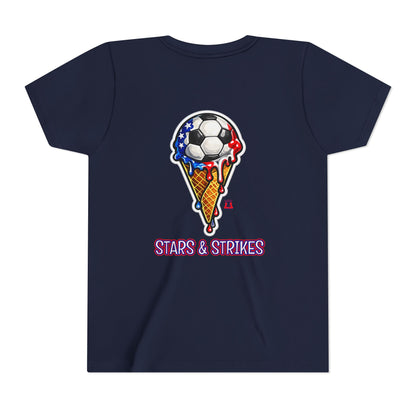 Kids Summer Patriotic Soccer T-Shirt Stars & Strikes