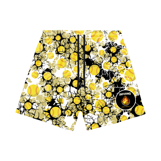 Adult Brimfield Inferno Softball Mesh Shorts Shattered Edition (with inner liner)