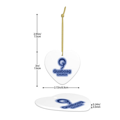 Quaboag Church Heart Shape Ceramic Ornament