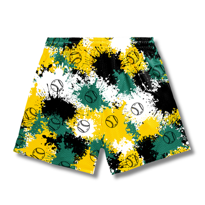 Adult Sturbridge Softball Mesh Shorts - Paint Splatter Edition 1 (with inner liner)