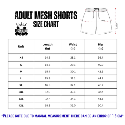 Adult Brimfield Beasts Tie Dye Mesh Shorts (no inner liner)