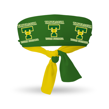 Tantasqua Youth Football Sports Tie Headband - Green/Yellow Edition