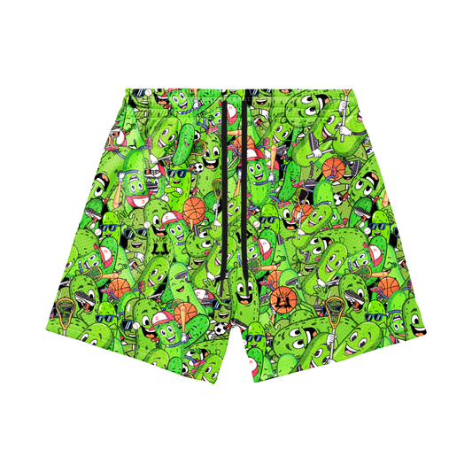 Adult Sporty Pickles Mesh Shorts (with inner liner)