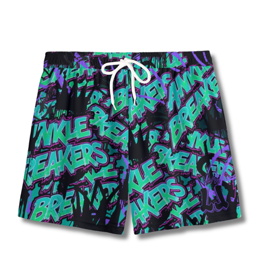 Youth Graffit Basketball Ankle Breakers Mesh Athletic Shorts