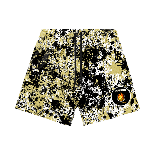 Adult Brimfield Inferno Softball Mesh Shorts Paint Splatter Edition 2 (with inner liner)