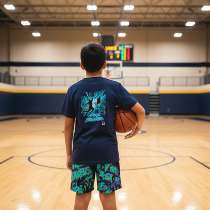 Youth Graffit Basketball Ankle Breakers Mesh Athletic Shorts