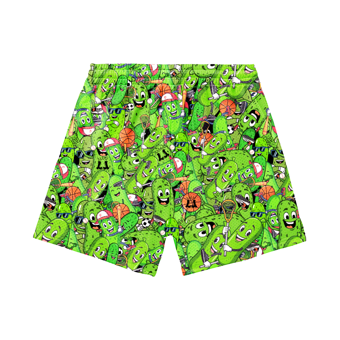 Adult Sporty Pickles Mesh Shorts (with inner liner)