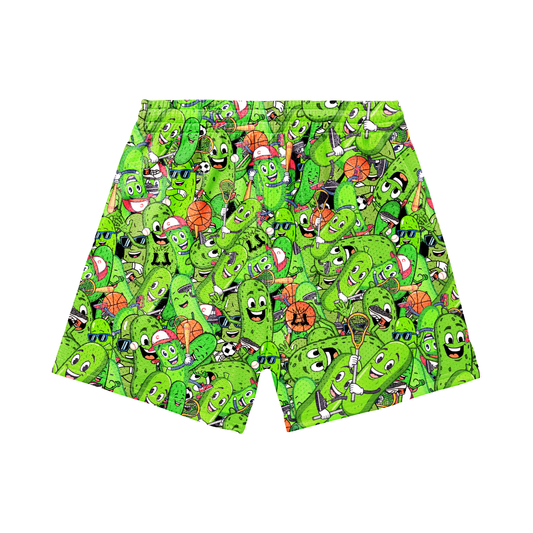 Adult Sporty Pickles Mesh Shorts (with inner liner)