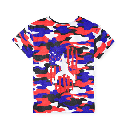Kids Baseball American Flag Distressed Camo Sport Jersey T-Shirt