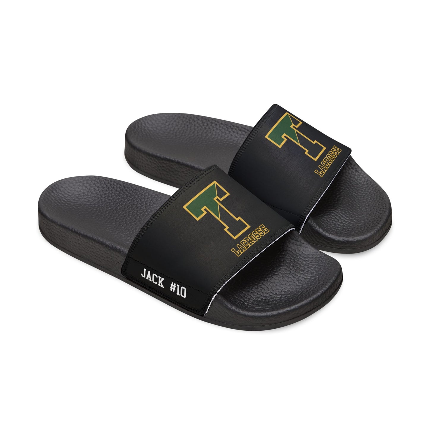 Youth TRYLAX Deco Brand Removable Strap Slides (Black, Personalized)