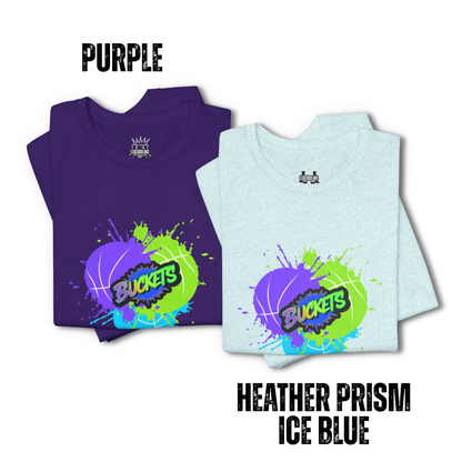 Adult Unisex Basketball T-Shirt: Buckets, Paint Splash Print