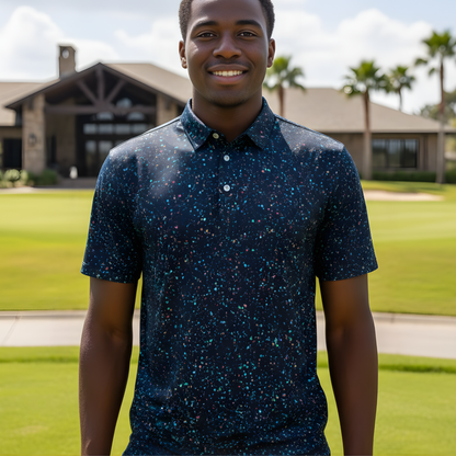 Starry Night, All-Over Print Men's UV Protection POLO Shirt