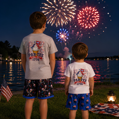 Kids Patriotic Golf T-Shirt Par-Tee Like It's 1776