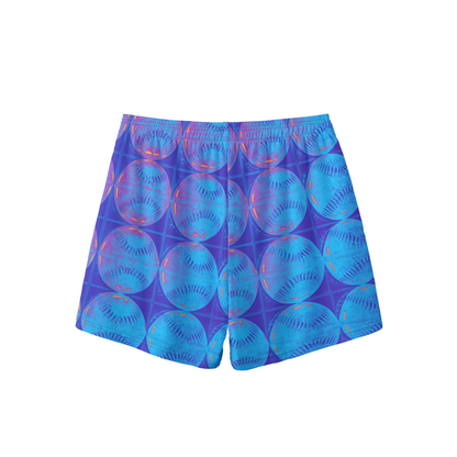 Adult and Teen Bright Blue Baseball Mesh Shorts