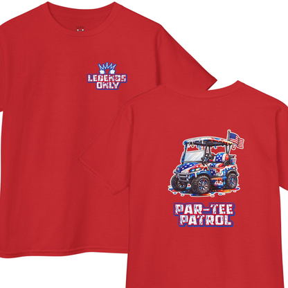 Kids Tee — "Par-Tee Patrol" Patriotic Golf Cart Graphic