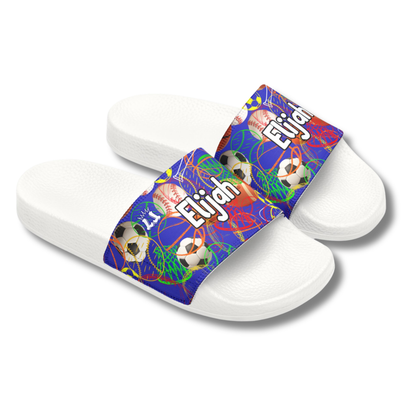 Personalized Youth Sports Sandals, Removable Strap All Sports Kids Slides